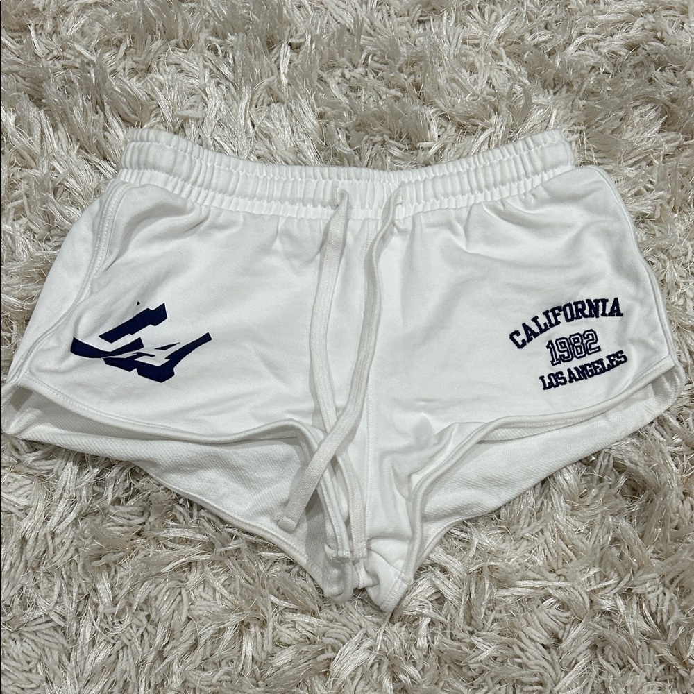 Zara White Sweat Shorts, roll over, vintage, low rise, California